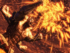 cut scene from asura`s wrath, asura with extra arms punching