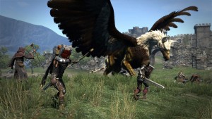 fighting a griffin - Dragons Dogma screenshot