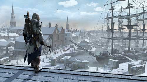 Assassin's Creed 3 - Boston Port Vista view from roof above it