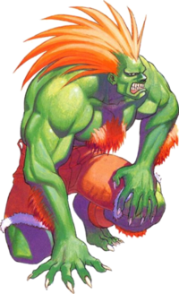 Blanka from Street Fighter in Super mode