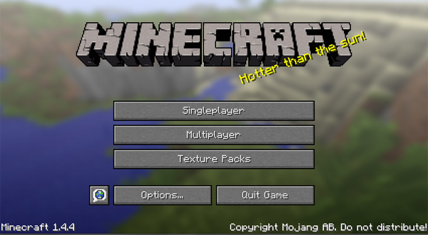 Minecraft Game Menu