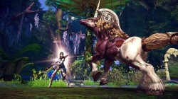 Tera - battling large unicorn